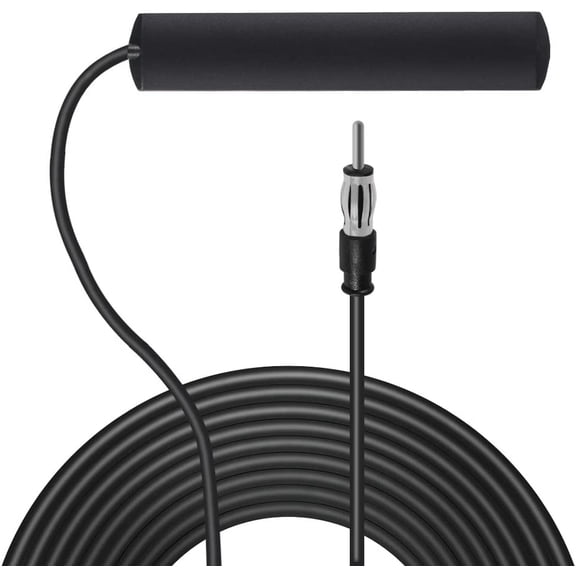 Universal Radio Antenna Car Stereo AM FM Hidden Windshield Adhesive Mount Patch Antenna for Vehicle Truck SUV Car Stereo in Dash Head Unit CD Media Receiver Player Audio HD Radio Player Amplifier