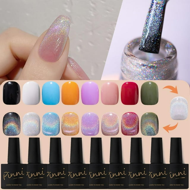 Universal Rainbow Cat Eye Gel Nail Polish 9D Holographic Reflective