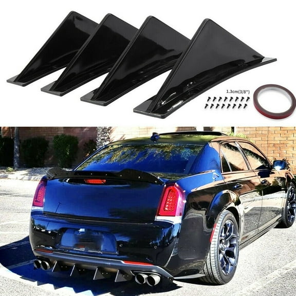 Universal Rear Bumper Diffuser Lip Splitter Fin Trim Cap For Chrysler 300