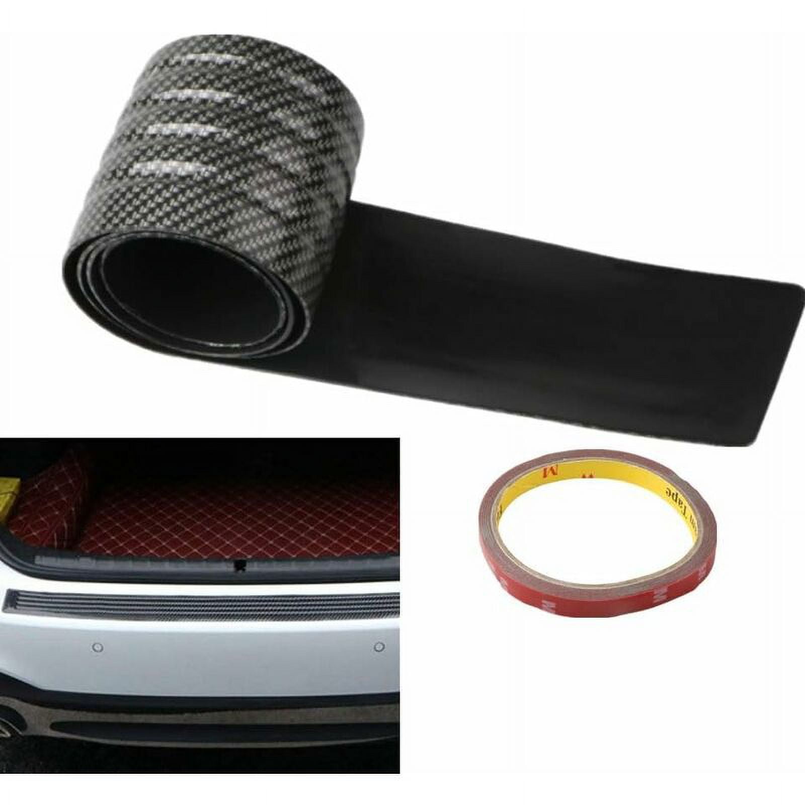 Universal Rear Bumper Protector Carbon Fiber and AntiScratch Rubber