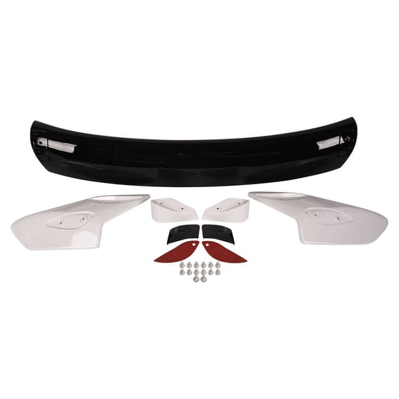 Universal Rear Spoiler - Glossy Black & White - Aerodynamic Plastic Car Accessory-Spoiler Wing