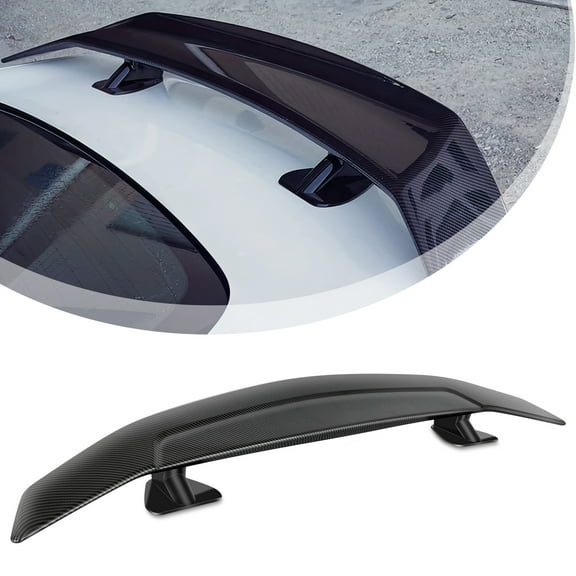 Universal Rear Spoiler Wing 47" GT Style Trunk Spoiler Wing Universally Fits JDM Style Sedan Carbon Fiber ABS Racing Spoiler Wing