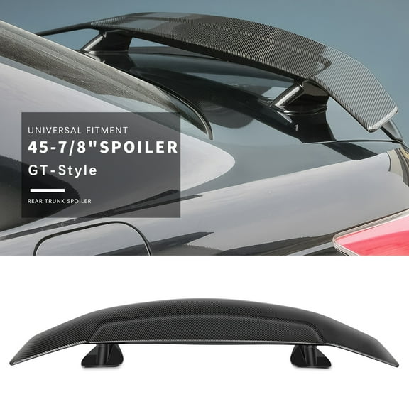 Universal Rear Spoiler Wing 47" GT Style Trunk Spoiler Wing Universally Fits JDM Style Sedan Gloss Black ABS Racing Spoiler Wing