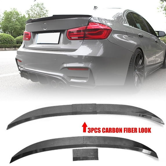 Universal Rear Trunk Spoiler Lip Wing Adjustable 45"-50" (Duckbill Lip) ABS Rear Lid Spoiler, Carbon Fiber Style