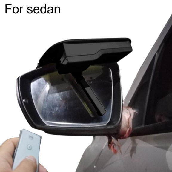 Universal Rearview Mirror Wiper System, Wireless Remote Control, Anti-Fog Coating, Rubber Blades