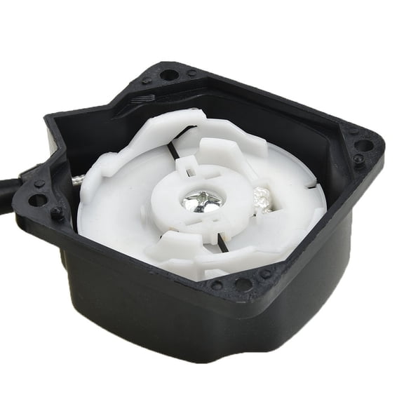 Universal Recoil Pull Starter For String Trimmers and Brush Cutters Plastic 80mm Length 35mm Thick 6mm Fixing Holes Black and White