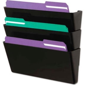 Universal B1428135 Recycled Wall File - Three Pocket - Plastic - Black