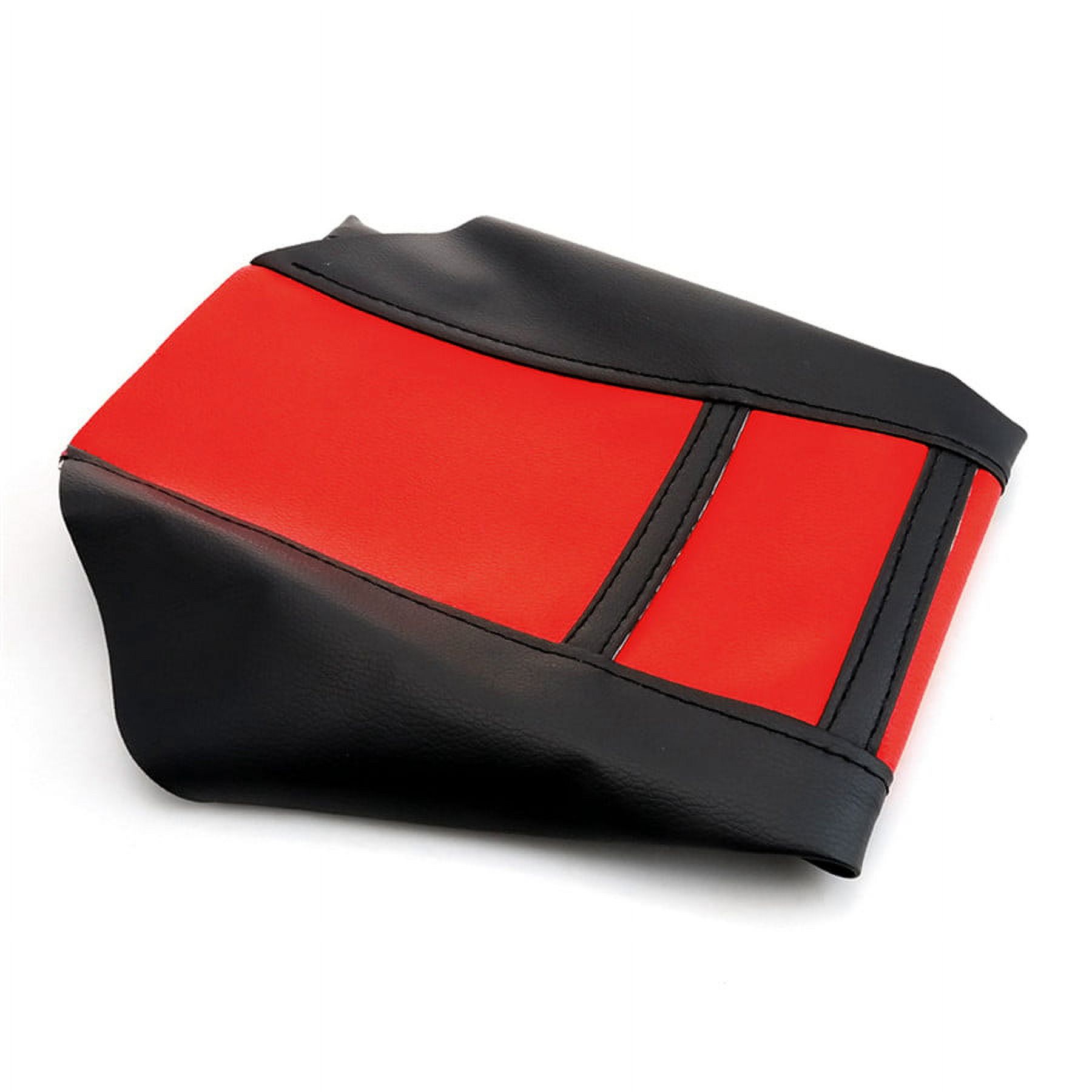 Universal Red & Black Leather Motorcycle Seat Cover Rubber Dirt Bike
