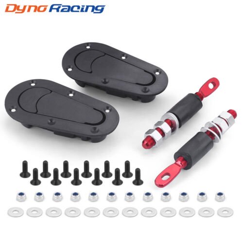 Universal Red Car Flush Mount Quick Release Hood Latch Pin No Key Locking Kit