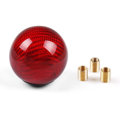 Universal Red Carbon Fiber Gear Shift Knob Stick Shifter Lever Knob M8 M10 M12