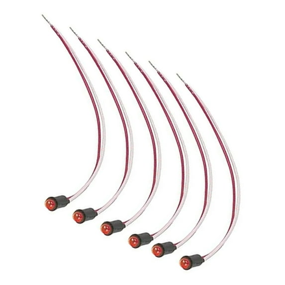 Universal Red LED Indicatior Light Bulbs, 1/4 Inch - 4 PK