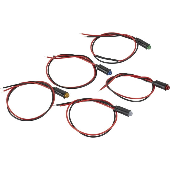 Universal Red LED Indicator Light Bulb, 1/4 Inch