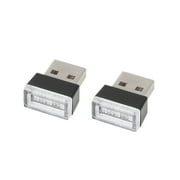Universal Red USB LED Atmosphere Light Car Night Decoration Lamp Interior Ambient Lighting 2 Pcs
