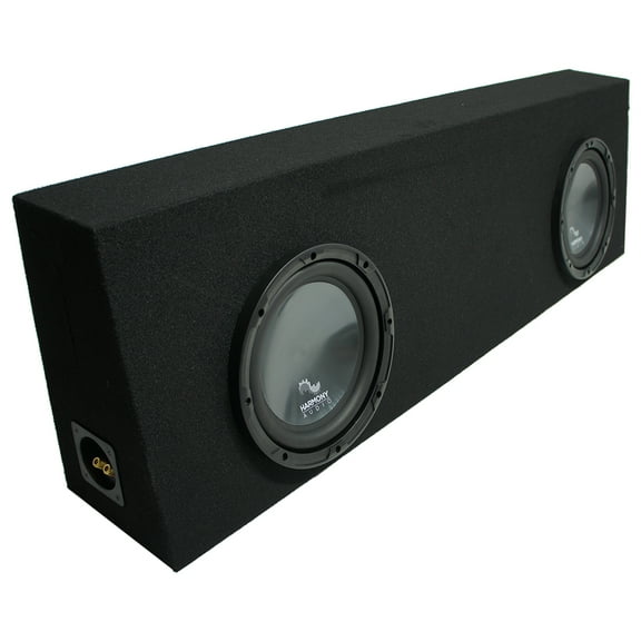 Universal Regular Cab Truck Harmony R104 Dual 10" Black Sub Box Enclosure