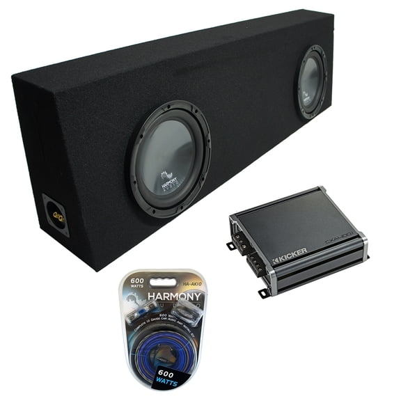 Universal Regular Cab Truck Harmony R124 Dual 12" Black Sub Box & CXA400.1 Amp