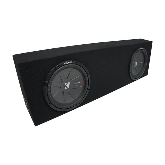 Universal Regular Cab Truck Kicker CompR CWR10 Dual 10" Black Sub Box - 2 Ohm