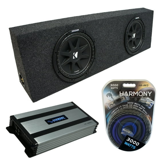 Universal Regular Standard Cab Kicker Comp C12 Dual 12 Sub Box HA-A800.1 Amp