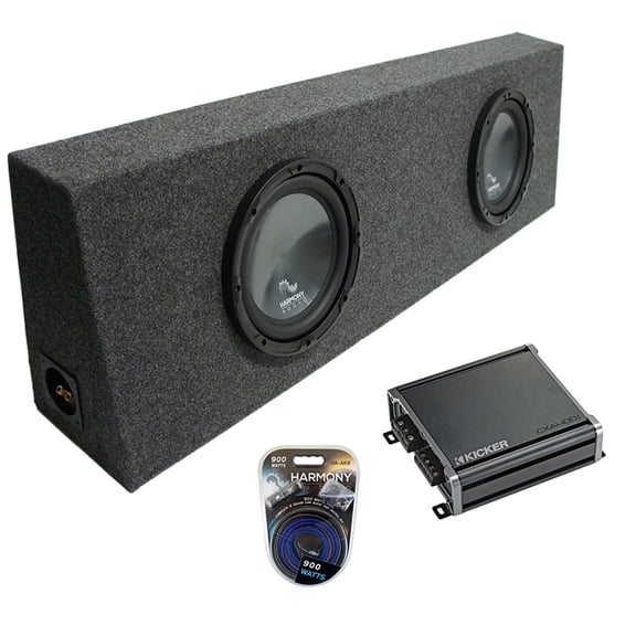 Universal Regular Standard Cab Truck Harmony R104 Dual 10" Sub Box & CXA4001 Amp