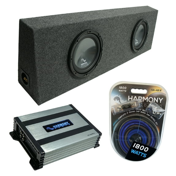 Universal Regular Standard Cab Truck Harmony R104 Dual 10" Sub Box HA-A400.1 Amp