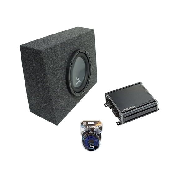 Universal Regular Standard Cab Truck Harmony R104 Single 10" Sub Box & CXA400.1