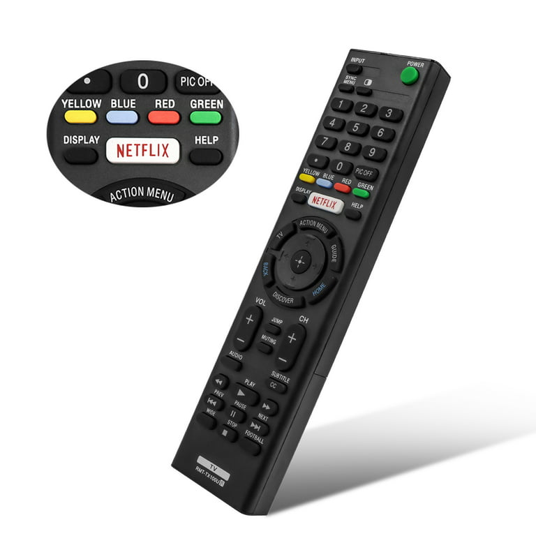 El control remoto universal más nuevo reemplaza el control remoto Sony TV  con botón Netflix, repuesto para todos los televisores Sony LCD LED y  Bravia