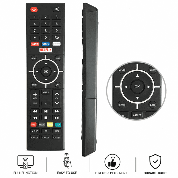 Universal Remote Control for All Element TV, Replacement Remote Control Compatible with 99% Element LCD LED Smart HDTV