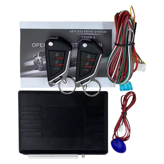 Universal Remote Door Lock kit, NEW Car Remote Central Locking Kit Shock Sensor Immobiliser, Vehicle Door Lock with 2 Remote Controllers