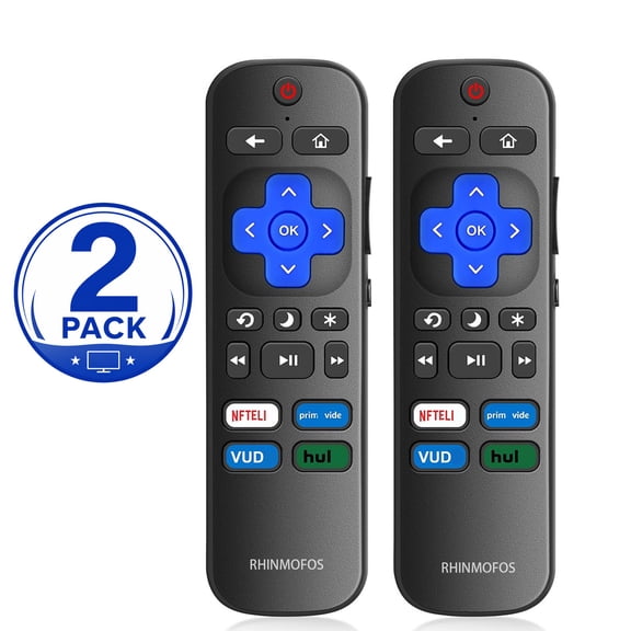 2-Pack Universal Replacement Remote Control Compatible with Roku-Enabled Smart TVs, Including TCL, Hisense, Onn, Sharp, Philips, Westinghouse, Insignia and Element Models (Not for Streaming Stick or