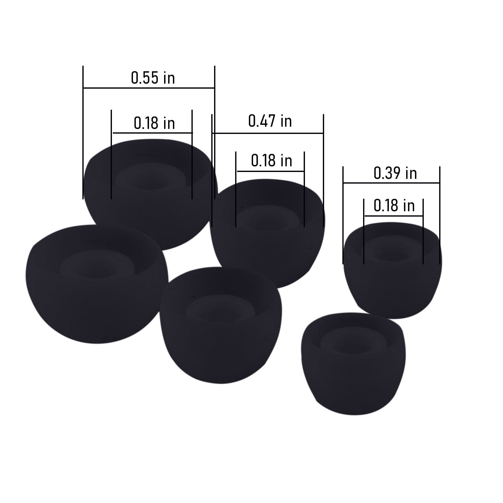 Universal Replacement Ear Tips for Earphones, Anti-Slip Ear Bud Rubber ...