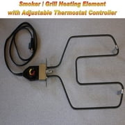 Universal Replacement Electric Smoker and Grill Heating Element with Adjustable Thermostat Controller, 1500 Watts Heat
