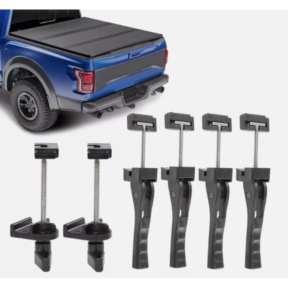 Universal Replacement Front Rear Clamp & T-Bolt Hardware Kit, Heavy Duty Fixing Clamp Accessories Fit Most Hard Tri-Fold & Quad-Fold Pickup Truck Tonneau Bed Covers