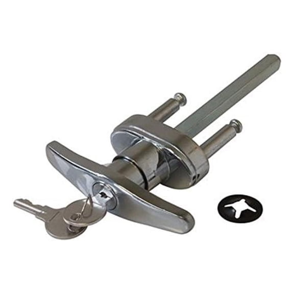 () Universal Replacement Garage Door Lock T Handle w/2 Keys
