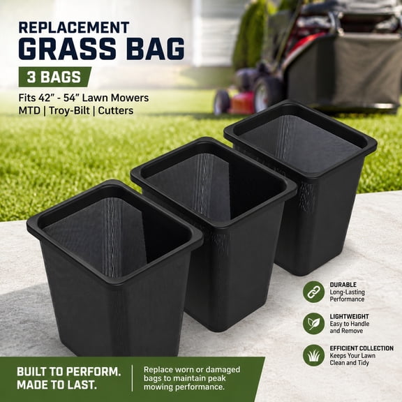 Universal Replacement Grass Bag for Riding Lawn Mower Triple Bagger 3 Pack Fits 42-54 Inch Deck Mowers