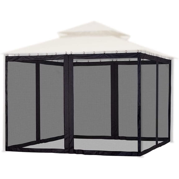 Universal Replacement Mesh Netting Screen Wall Sidewall Curtain with Zipper for Yard Gazebo Canopy Tent