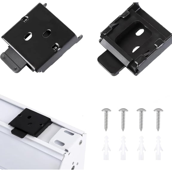 Universal Replacement, Metal Blinds mounting Brackets, Mountings Brackets for Roller Blinds (Type 1 Black)