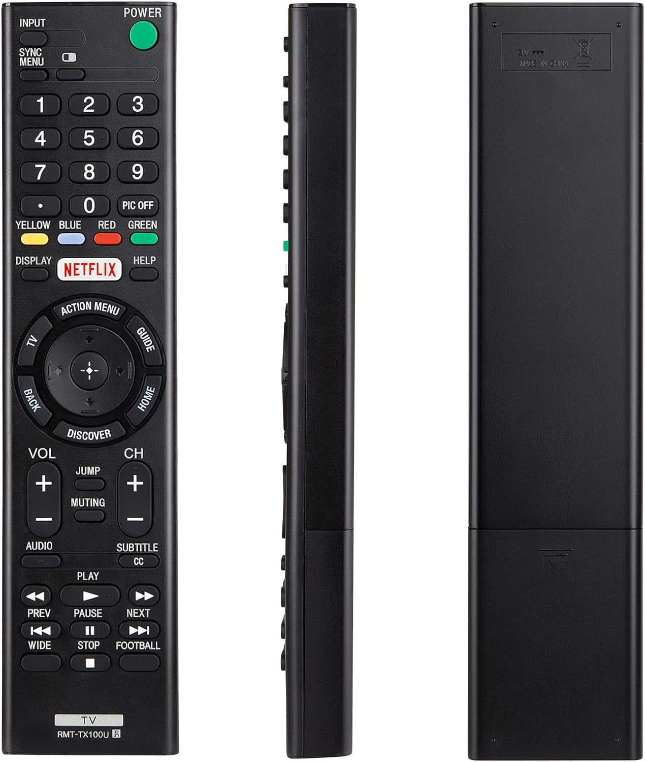 Universal Replacement Remote Control RMTTX100U for Sony Bravia TV RMT