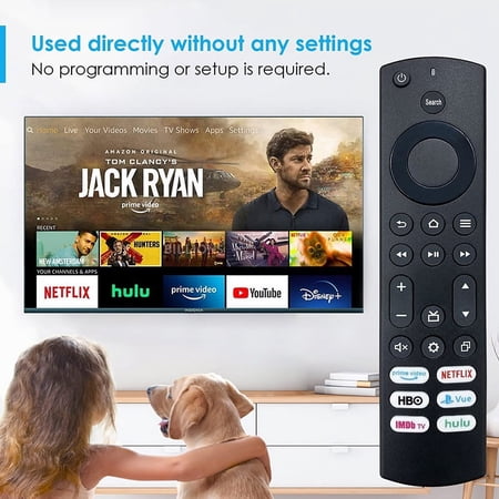 Universal Replacement Remote Control for Toshiba/Insignia Fire Smart TV, Black