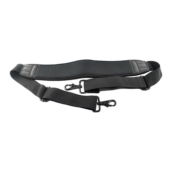 Universal Replacement Shoulder Strap with Metal Hooks Adjustable Thick Soft Black 57 inch for Camera Laptop Luggage