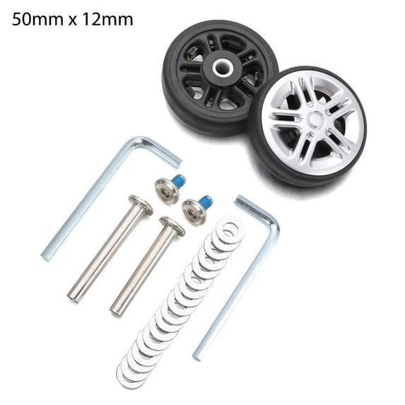 Universal Replacement Suitcase Parts Axles with Screw Travel Luggage Wheels Caster Wheel Repair Kit Replace Wheels Suitcase Wheels 50MM X 12MM