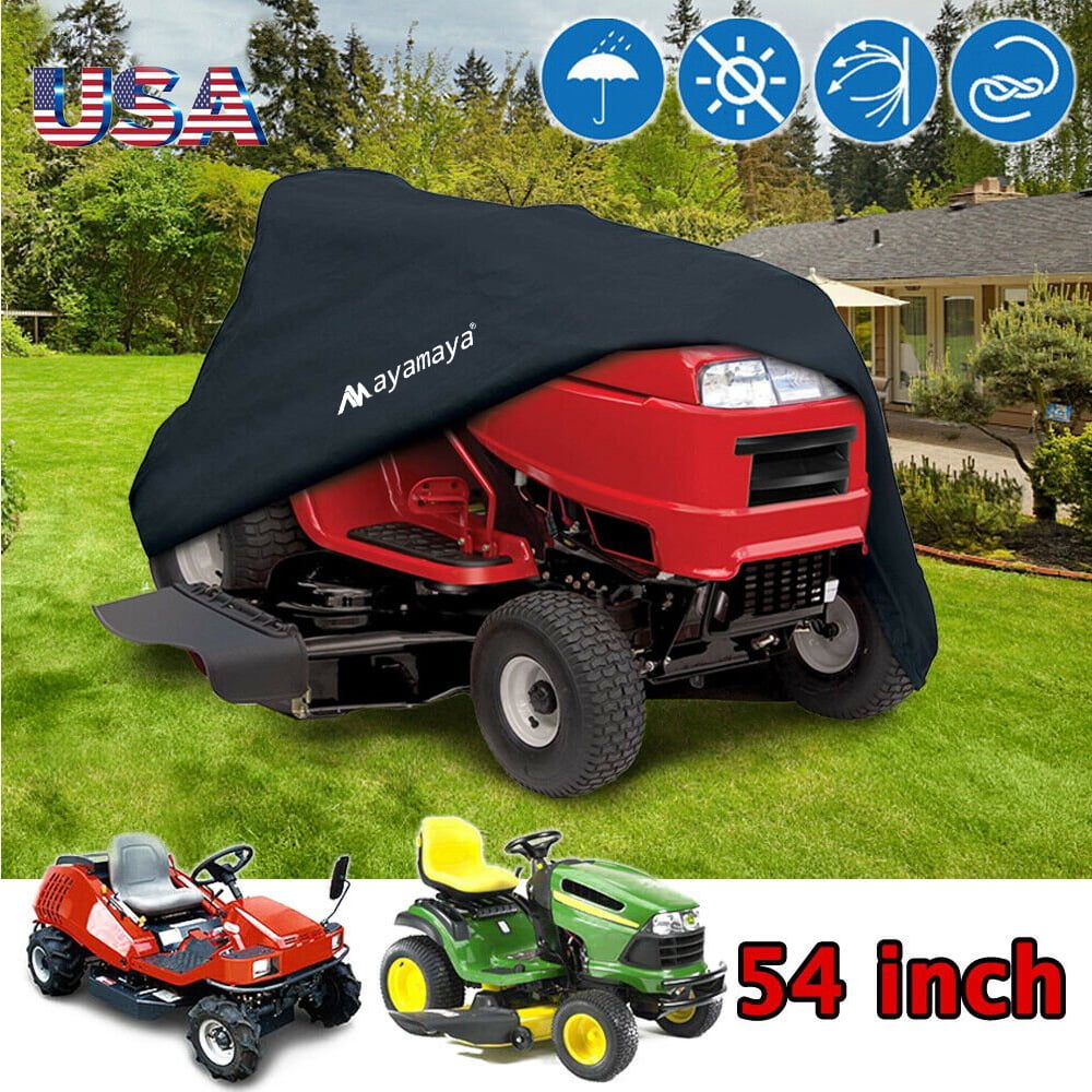 Universal Riding Lawn Mower Cover,AYAMAYA Waterproof Riding Mower Cover, Heavy Duty Mildew Resistant Anti-UV Tractor Covers, Drawstring Universal Fits Decks up to 54" & Storage Bag