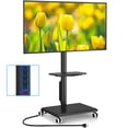 thumbnail image 1 of TAVR Universal Rolling TV Stand with Power Outlet, Height Adjustable Portable TV Stand with Mount up to 88 lbs for 32-60 inch TVs, Black, 1 of 8