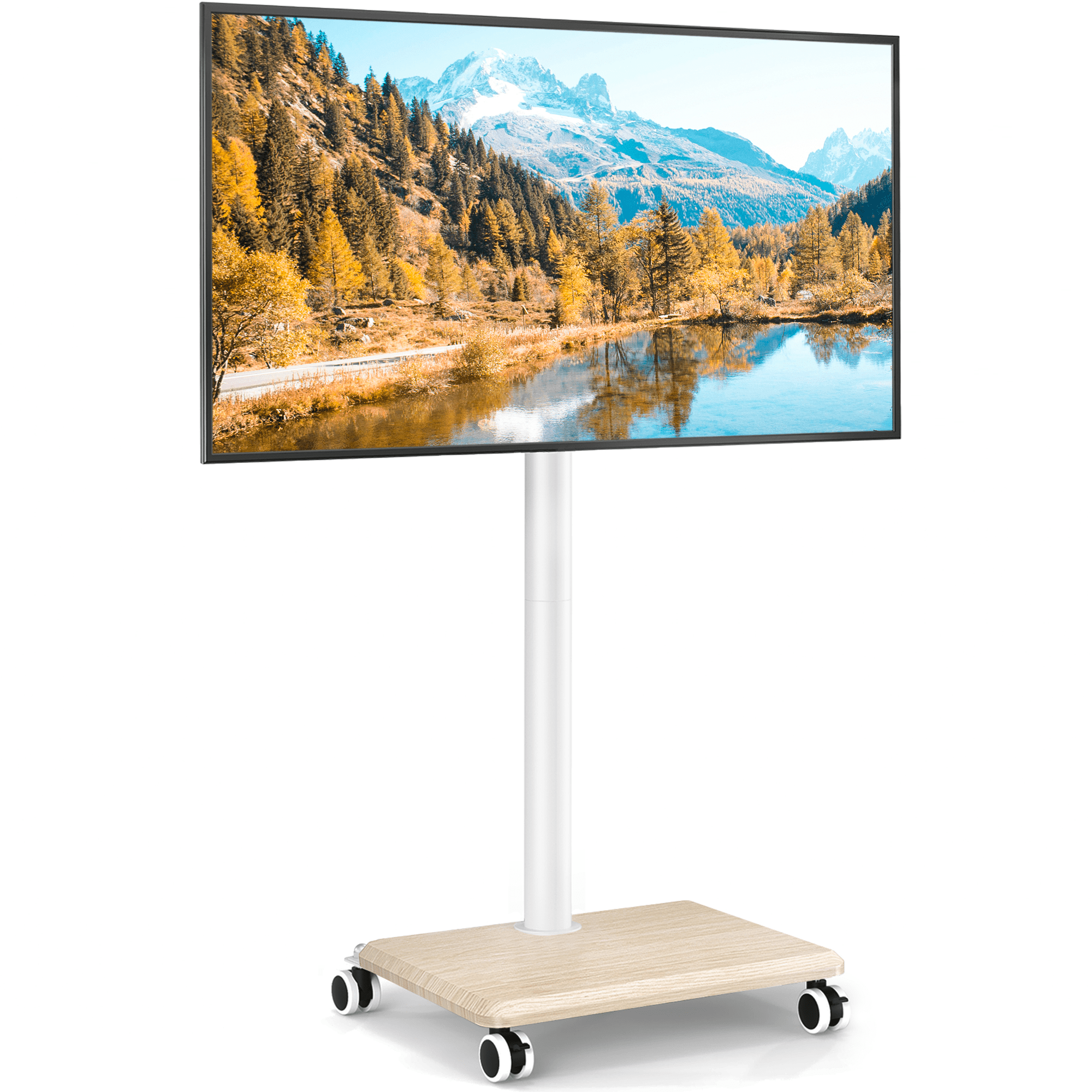 Universal Rolling TV Stand with Swivel Tilt, TV Mount Stand for 32-60 Inch Screens, Corner TV Stand with Height Adjustable Entertainment Wall Shelves