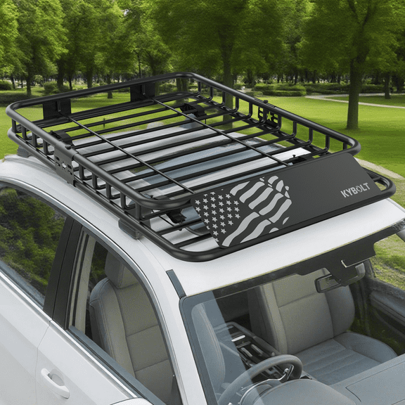 Universal Roof Rack Carrier Basket, Heavy Duty Car Cargo Rack with Expandable Extension, 200 lbs Capacity Rooftop Cargo Carrier with Extension for Travel, Camping, Fits Most Vehicles with Crossbars