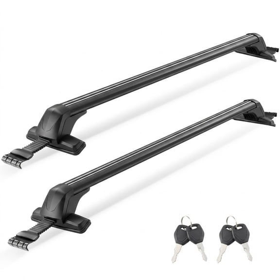 Universal Roof Rack Cross Bars 165 LBS Lockable Aluminum Cargo Carrier for Naked Roofs