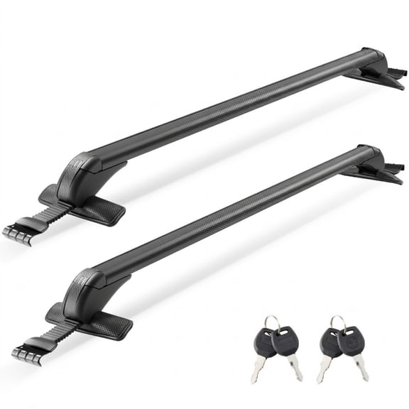 Universal Roof Rack Cross Bars 165 LBS Lockable Aluminum Cargo Carrier for Naked Roofs