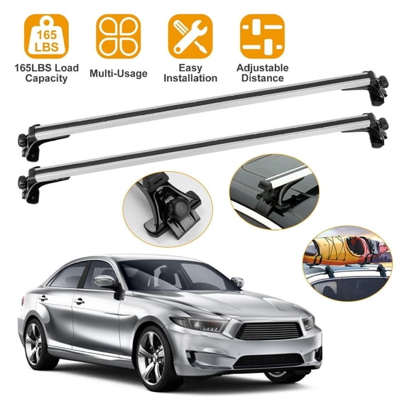 Universal Roof Rack Cross Bars - 47.24in Aluminum Carrier, 165LBS Capacity for Bare Roofs - Car Top Cargo Rack for Camping, Luggage, Bikes
