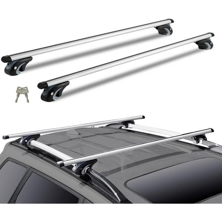 Universal Roof Rack Cross Bars, 54" Aluminum Roof Rack Crossbars, Fit Raised Side Rail with Gap, 200 lbs Load Capacity, Adjustable Crossbars with Locks, for SUVs, Sedans, and Vans