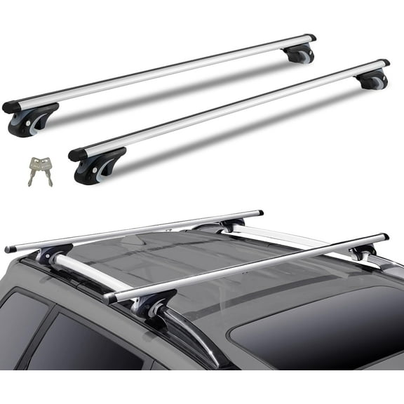 Universal Roof Rack Cross Bars, 54" Aluminum Roof Rack Crossbars, Fit Raised Side Rail with Gap, 200 lbs Load Capacity, Adjustable Crossbars with Locks, for SUVs, Sedans, and Vans