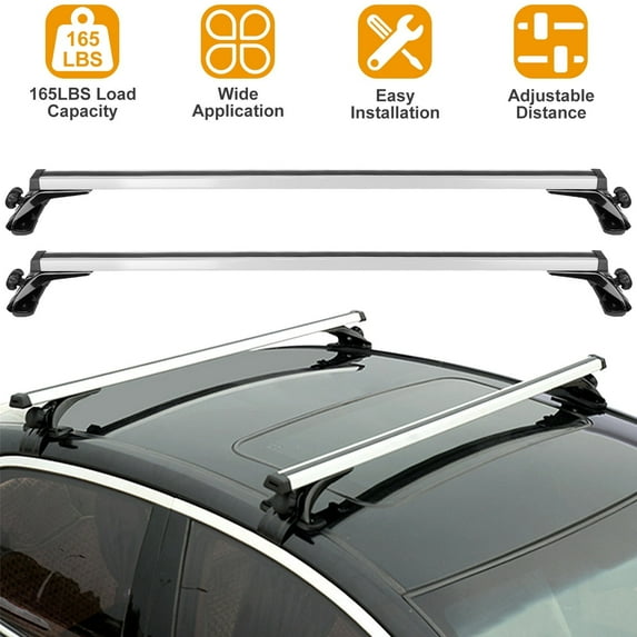 Imountek Universal Roof Rack Car Crossbars, 47.24in Silver Aluminum Cargo Carrier