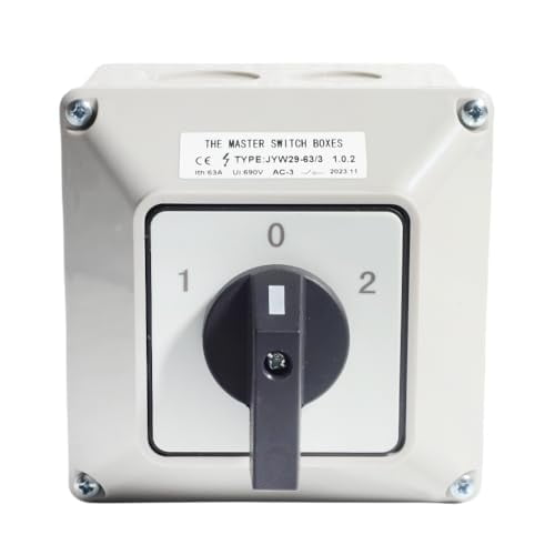 Universal Rotary Changeover Switch 690V 63A Cam Conversion Switch 3 Position 3Phase 12Terminal Main Switch Box JYW29-63/3 D303$$Electrical